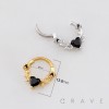 GOTHIC ROSE THORN VINE HEART HINGED SEPTUM CLICKER RING316L SURGICAL STEEL